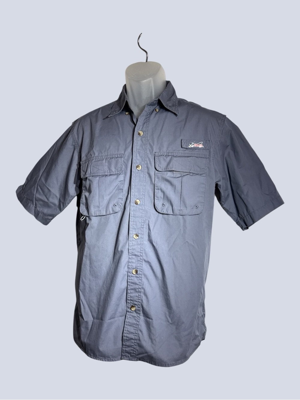World Wide Sportsman Angler Short Sleeve Button Down Moisture Wick Shirt Small